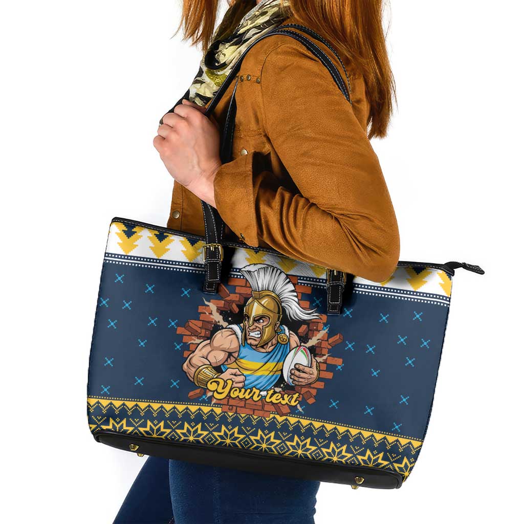 Santa’s Titan Warrior Personalized Leather Tote Bag Christmas Rugby League Spirit - Aussie Hoodie