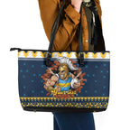 Santa’s Titan Warrior Personalized Leather Tote Bag Christmas Rugby League Spirit - Aussie Hoodie