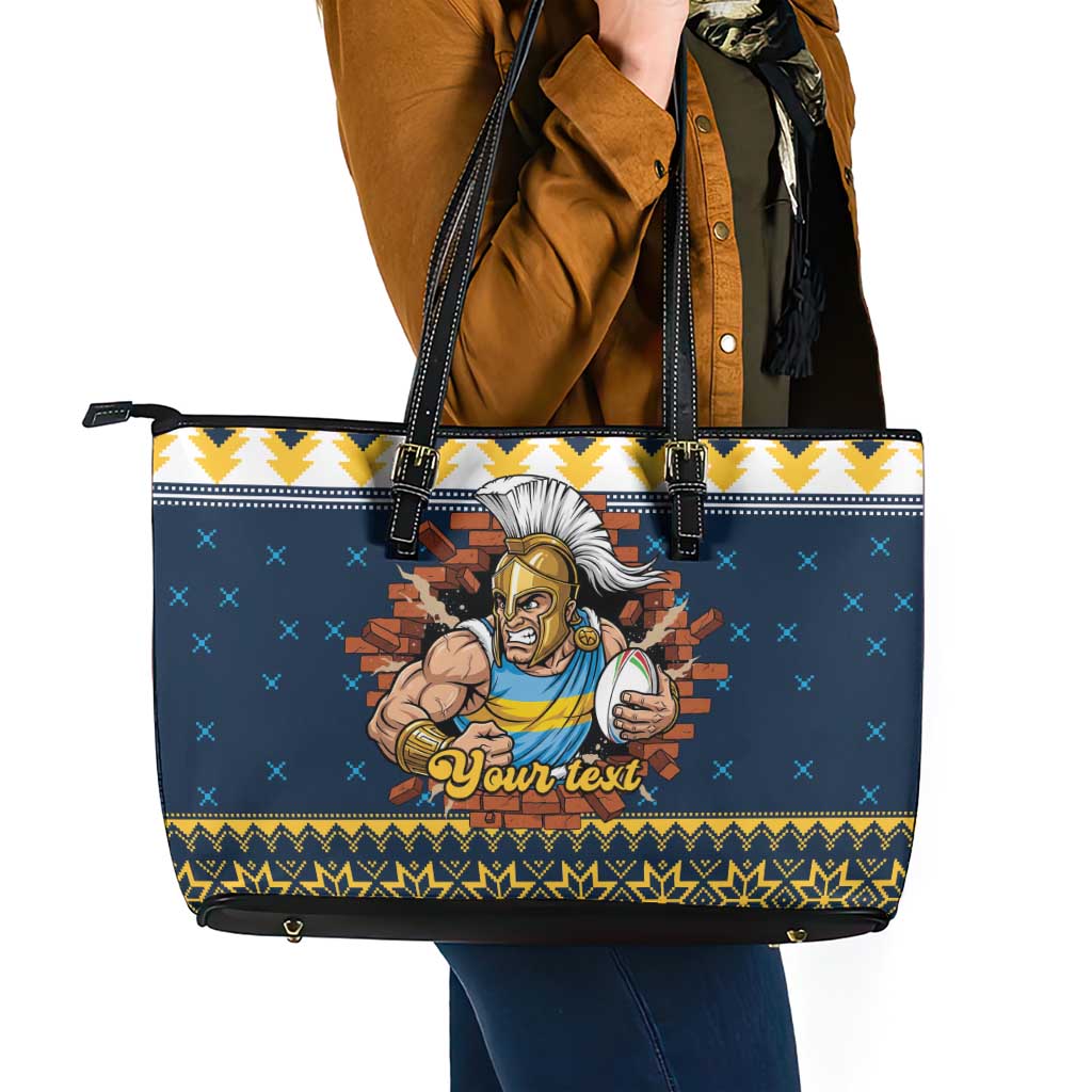 Santa’s Titan Warrior Personalized Leather Tote Bag Christmas Rugby League Spirit - Aussie Hoodie
