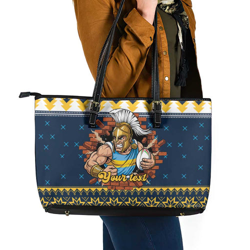 Santa’s Titan Warrior Personalized Leather Tote Bag Christmas Rugby League Spirit - Aussie Hoodie