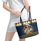 Santa’s Titan Warrior Personalized Leather Tote Bag Christmas Rugby League Spirit - Aussie Hoodie