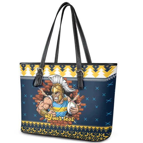 Santa’s Titan Warrior Personalized Leather Tote Bag Christmas Rugby League Spirit - Aussie Hoodie