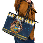 Santa’s Titan Warrior Personalized Leather Tote Bag Christmas Rugby League Spirit - Aussie Hoodie