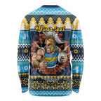 Santa’s Titan Warrior Personalized Long Sleeve Shirt Christmas Rugby League Spirit - Aussie Hoodie