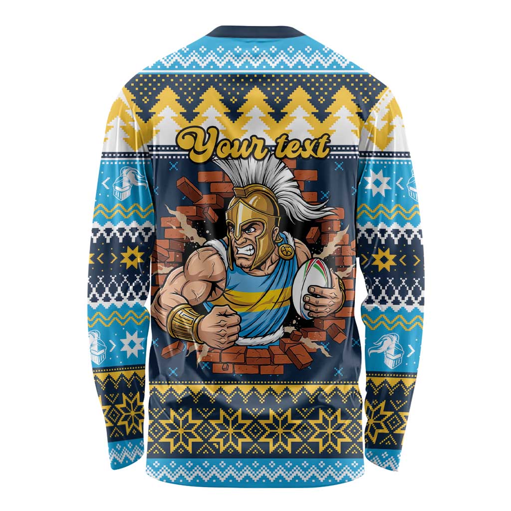Santa’s Titan Warrior Personalized Long Sleeve Shirt Christmas Rugby League Spirit - Aussie Hoodie