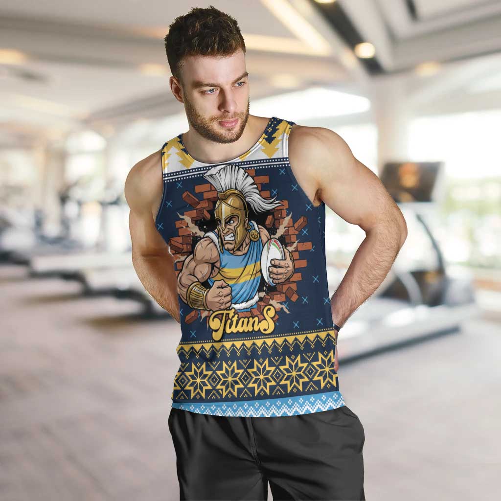 Santa’s Titan Warrior Personalized Men Tank Top Christmas Rugby League Spirit - Aussie Hoodie