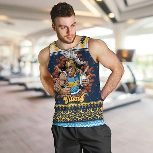 Santa’s Titan Warrior Personalized Men Tank Top Christmas Rugby League Spirit - Aussie Hoodie