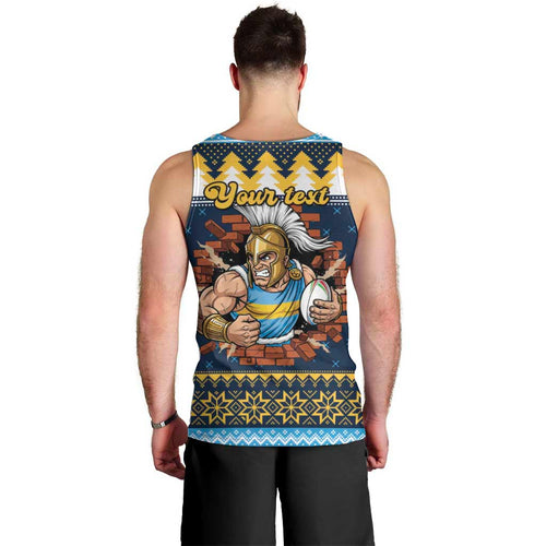 Santa’s Titan Warrior Personalized Men Tank Top Christmas Rugby League Spirit - Aussie Hoodie