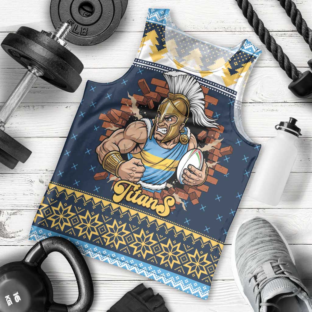 Santa’s Titan Warrior Personalized Men Tank Top Christmas Rugby League Spirit - Aussie Hoodie