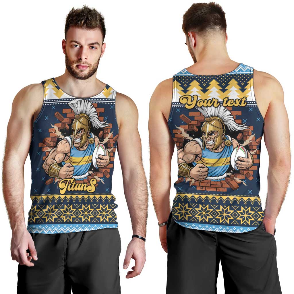 Santa’s Titan Warrior Personalized Men Tank Top Christmas Rugby League Spirit - Aussie Hoodie