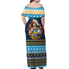 Santa’s Titan Warrior Personalized Off Shoulder Maxi Dress Christmas Rugby League Spirit - Aussie Hoodie