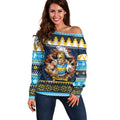 Santa’s Titan Warrior Personalized Off Shoulder Sweater Christmas Rugby League Spirit - Aussie Hoodie