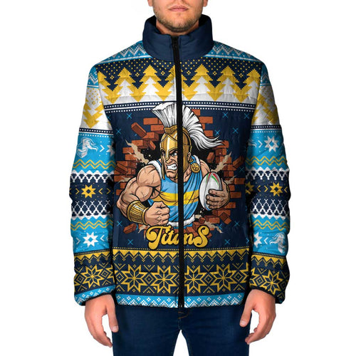 Santa’s Titan Warrior Personalized Padded Jacket Christmas Rugby League Spirit - Aussie Hoodie