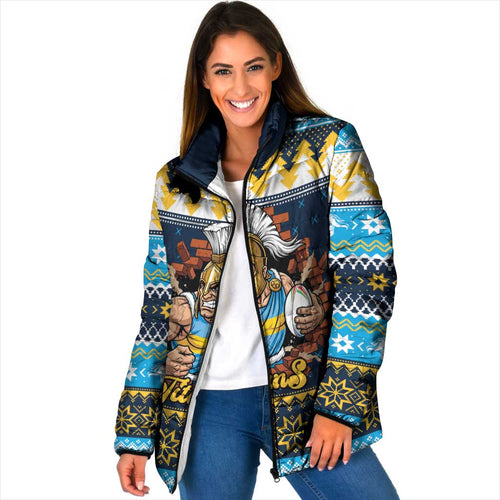 Santa’s Titan Warrior Personalized Padded Jacket Christmas Rugby League Spirit - Aussie Hoodie