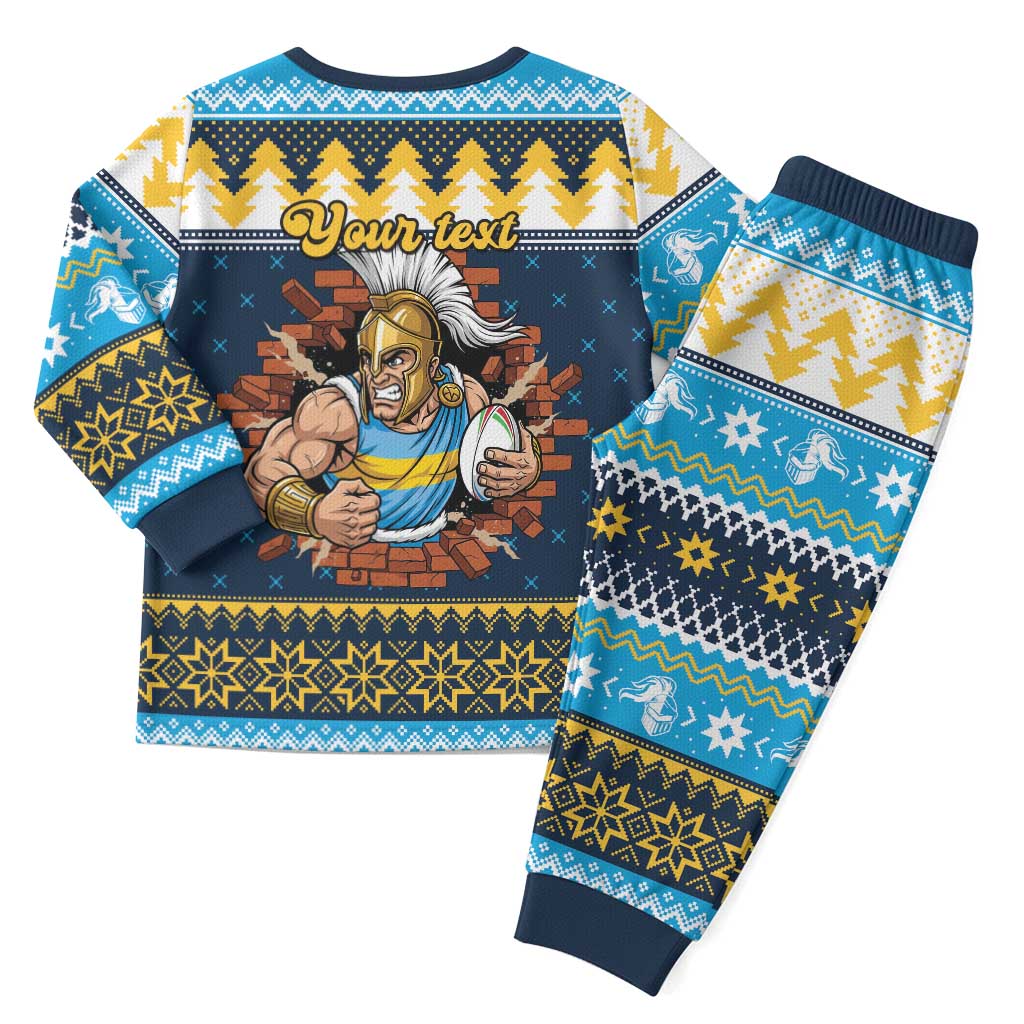 Santa’s Titan Warrior Personalized Christmas Pajama Set Christmas Rugby League Spirit - Aussie Hoodie