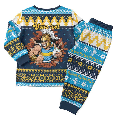 Santa’s Titan Warrior Personalized Christmas Pajama Set Christmas Rugby League Spirit - Aussie Hoodie