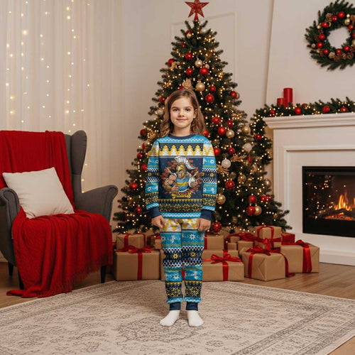 Santa’s Titan Warrior Personalized Christmas Pajama Set Christmas Rugby League Spirit - Aussie Hoodie
