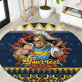 Santa’s Titan Warrior Personalized Round Carpet Christmas Rugby League Spirit - Aussie Hoodie