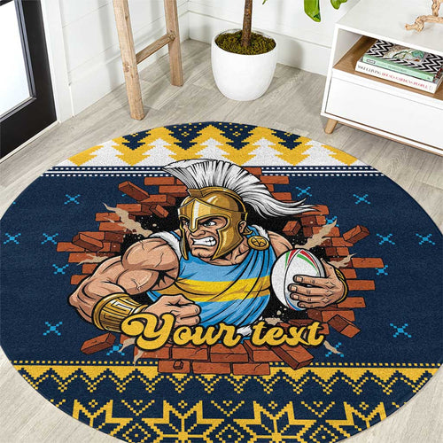 Santa’s Titan Warrior Personalized Round Carpet Christmas Rugby League Spirit - Aussie Hoodie