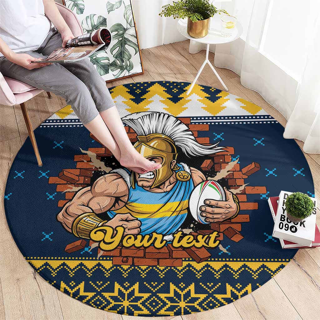 Santa’s Titan Warrior Personalized Round Carpet Christmas Rugby League Spirit - Aussie Hoodie