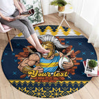 Santa’s Titan Warrior Personalized Round Carpet Christmas Rugby League Spirit - Aussie Hoodie