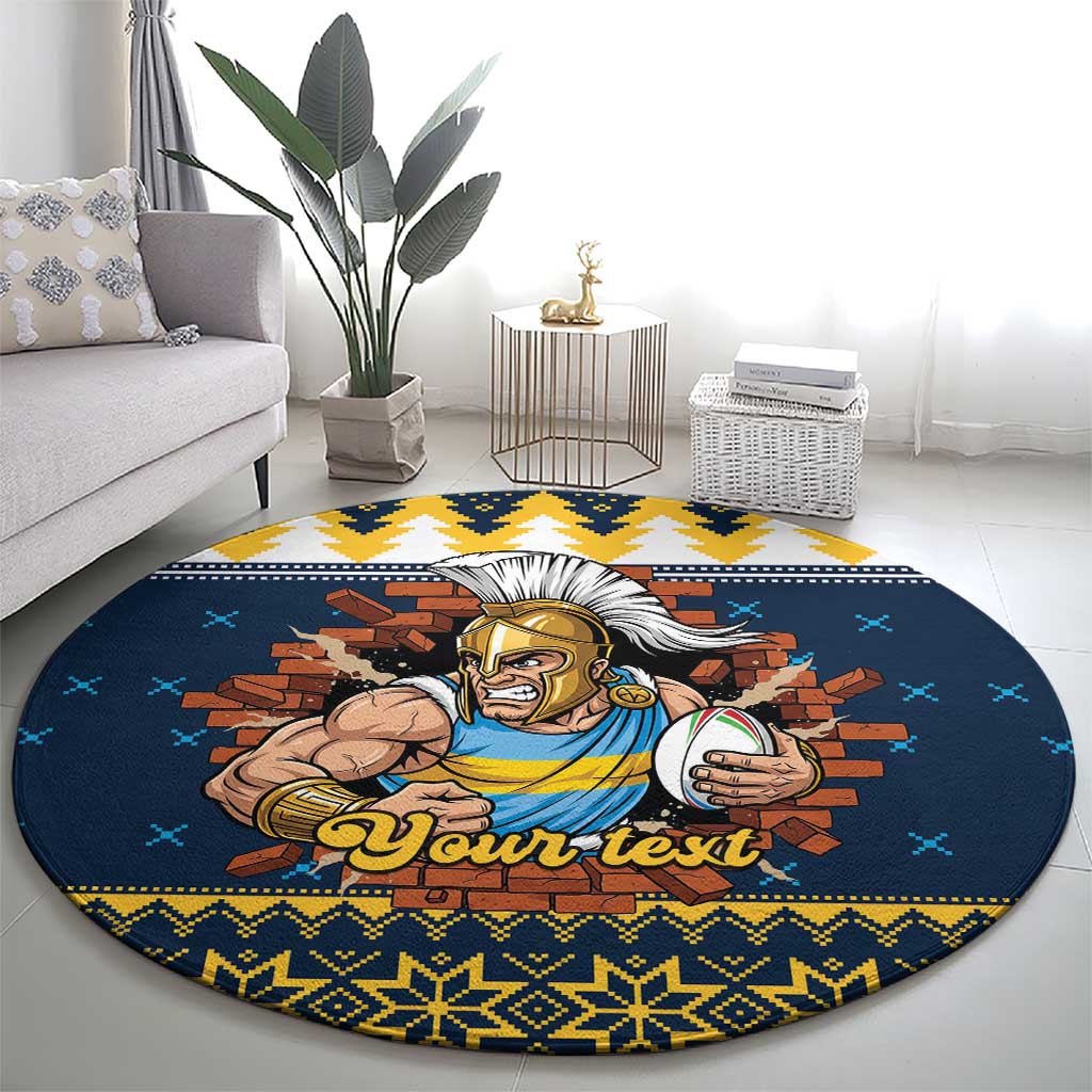 Santa’s Titan Warrior Personalized Round Carpet Christmas Rugby League Spirit - Aussie Hoodie