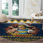 Santa’s Titan Warrior Personalized Round Carpet Christmas Rugby League Spirit - Aussie Hoodie