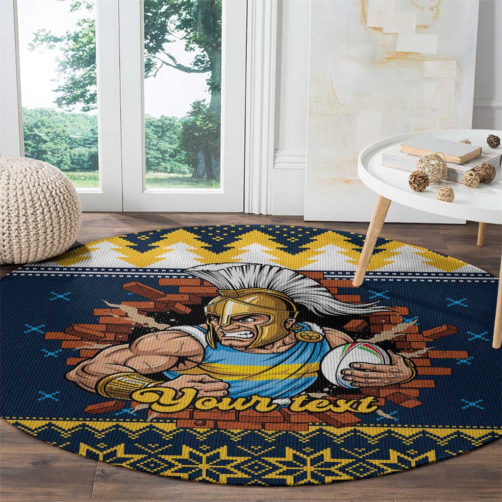 Santa’s Titan Warrior Personalized Round Carpet Christmas Rugby League Spirit - Aussie Hoodie