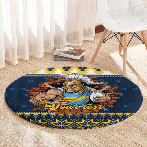 Santa’s Titan Warrior Personalized Round Carpet Christmas Rugby League Spirit - Aussie Hoodie