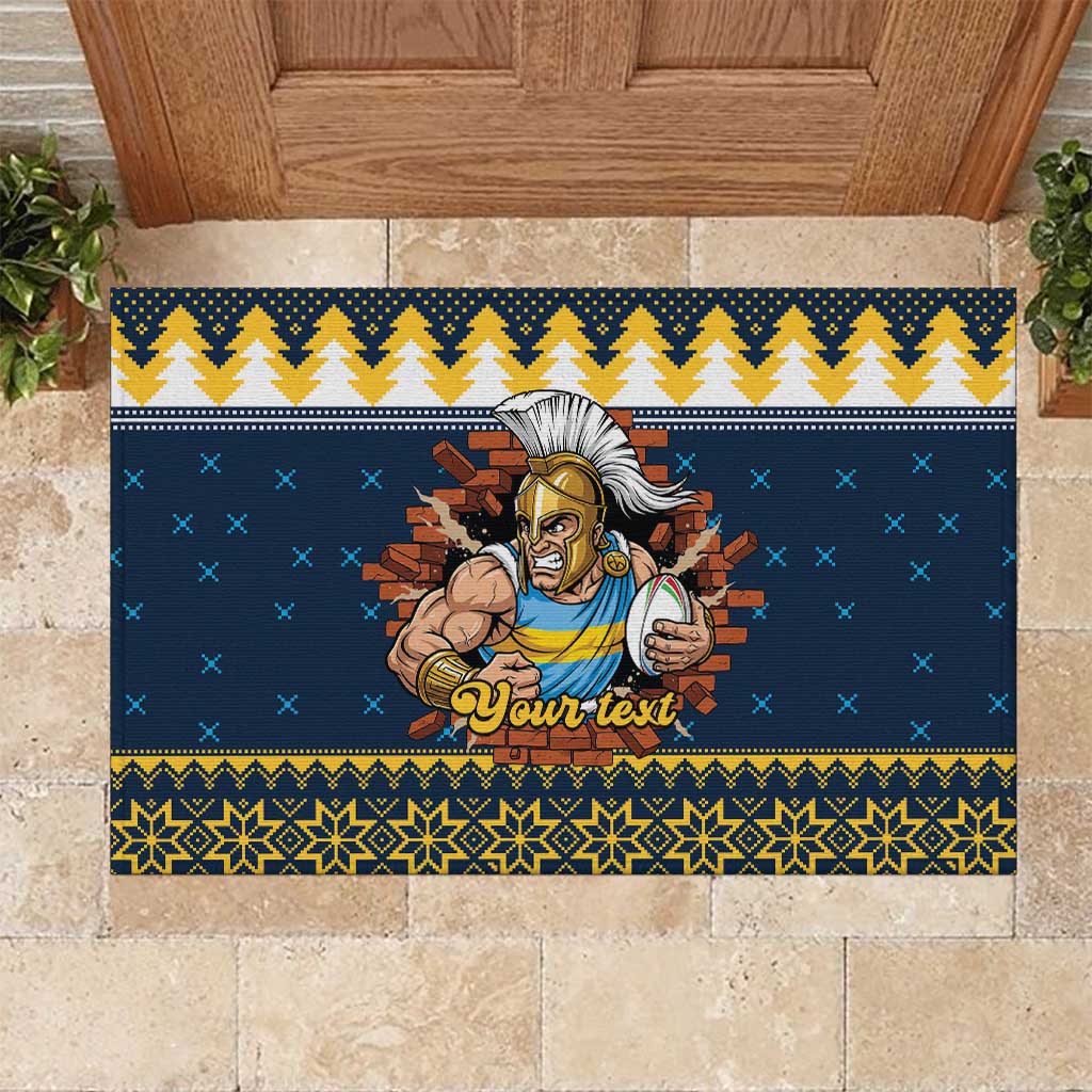 Santa’s Titan Warrior Personalized Rubber Doormat Christmas Rugby League Spirit - Aussie Hoodie