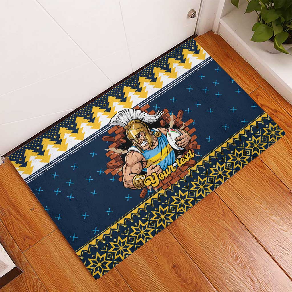 Santa’s Titan Warrior Personalized Rubber Doormat Christmas Rugby League Spirit - Aussie Hoodie