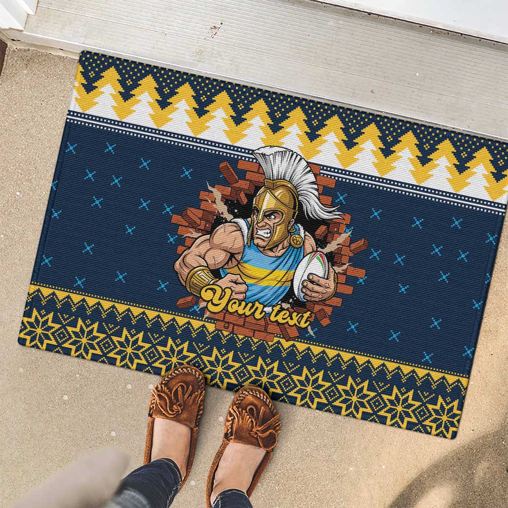 Santa’s Titan Warrior Personalized Rubber Doormat Christmas Rugby League Spirit - Aussie Hoodie