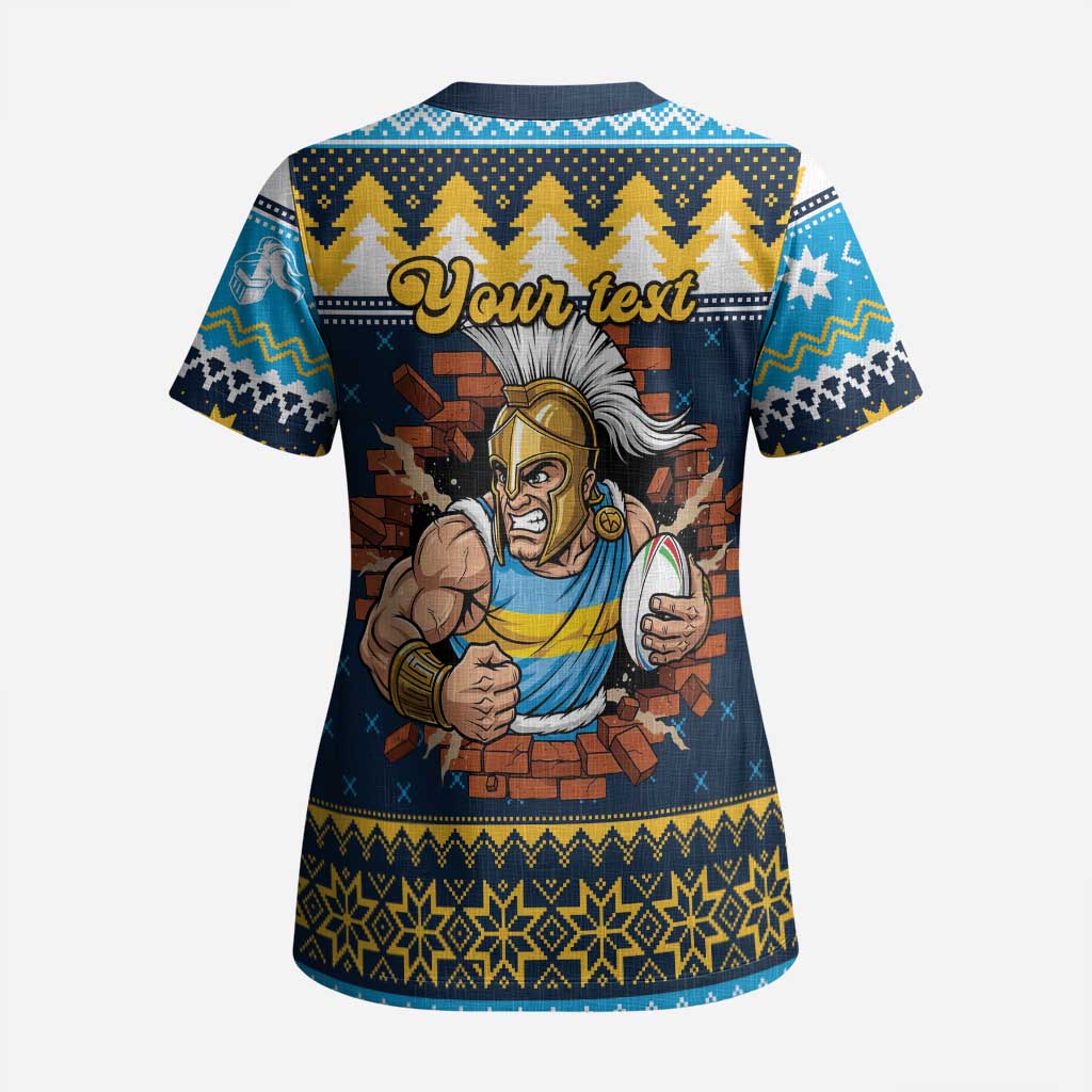 Santa’s Titan Warrior Personalized Scrub Top Christmas Rugby League Spirit - Aussie Hoodie