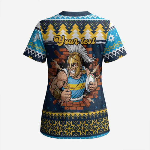 Santa’s Titan Warrior Personalized Scrub Top Christmas Rugby League Spirit - Aussie Hoodie
