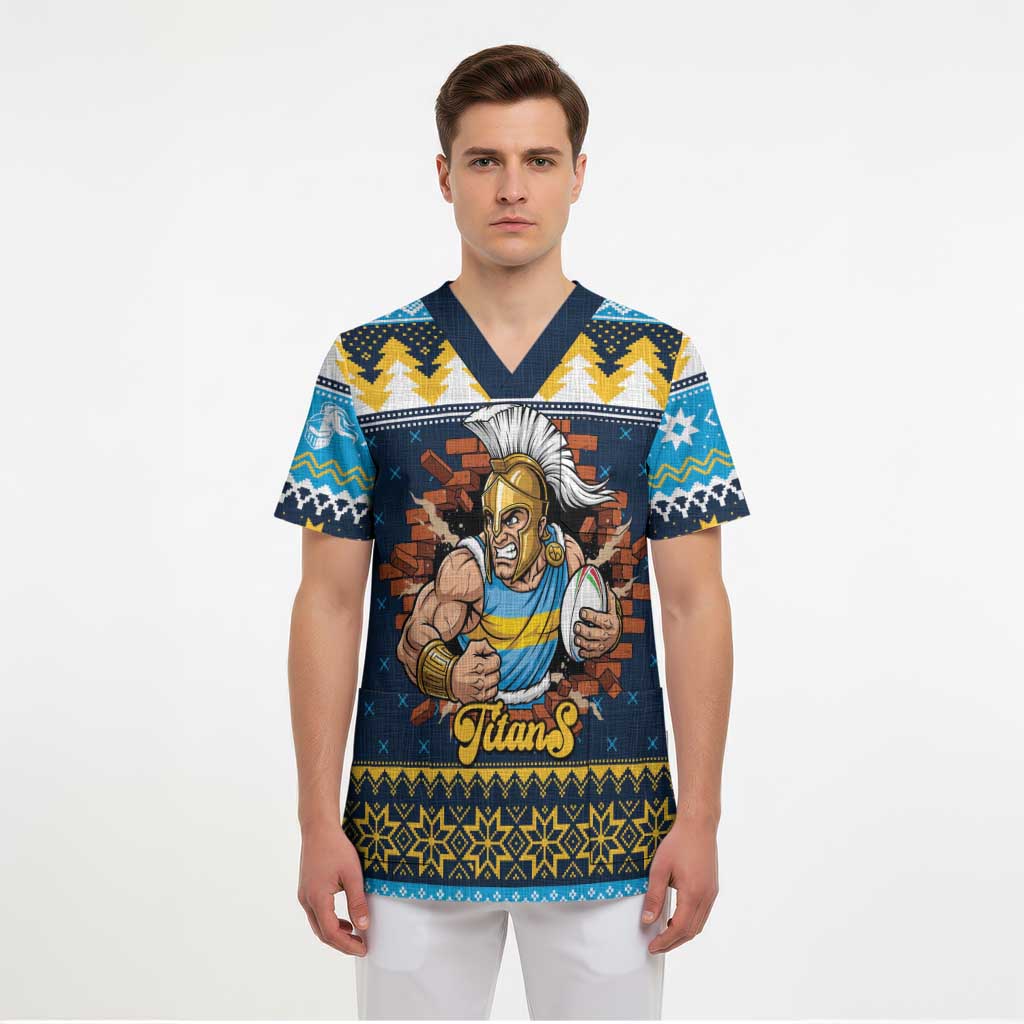 Santa’s Titan Warrior Personalized Scrub Top Christmas Rugby League Spirit - Aussie Hoodie