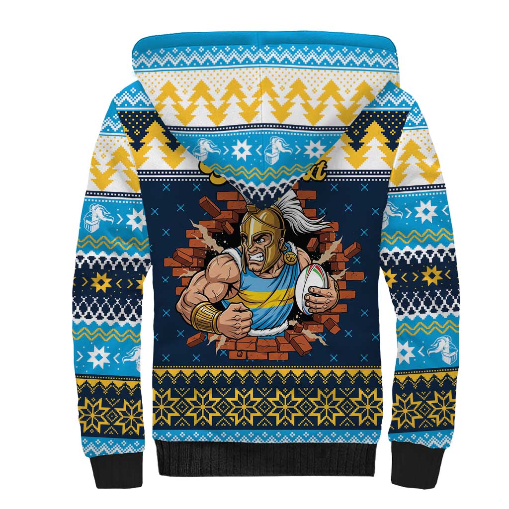 Santa’s Titan Warrior Personalized Sherpa Hoodie Christmas Rugby League Spirit - Aussie Hoodie