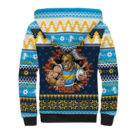 Santa’s Titan Warrior Personalized Sherpa Hoodie Christmas Rugby League Spirit - Aussie Hoodie