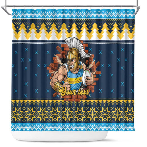 Santa’s Titan Warrior Personalized Shower Curtain Christmas Rugby League Spirit - Aussie Hoodie