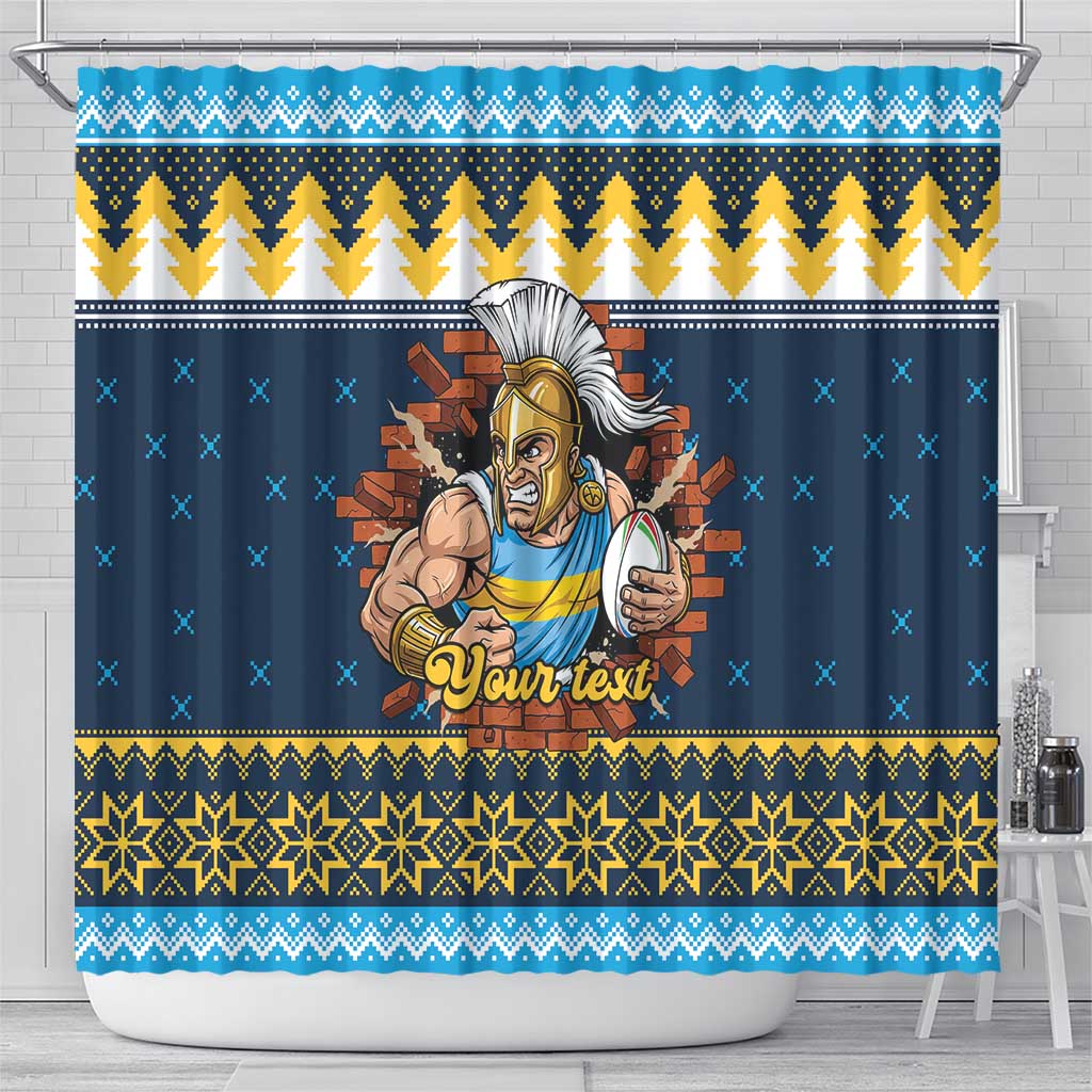 Santa’s Titan Warrior Personalized Shower Curtain Christmas Rugby League Spirit - Aussie Hoodie