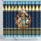 Santa’s Titan Warrior Personalized Shower Curtain Christmas Rugby League Spirit - Aussie Hoodie