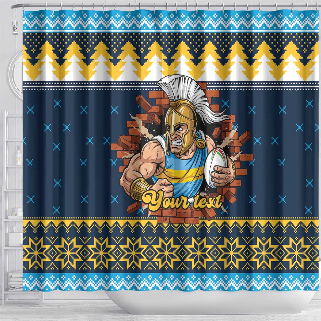 Santa’s Titan Warrior Personalized Shower Curtain Christmas Rugby League Spirit - Aussie Hoodie