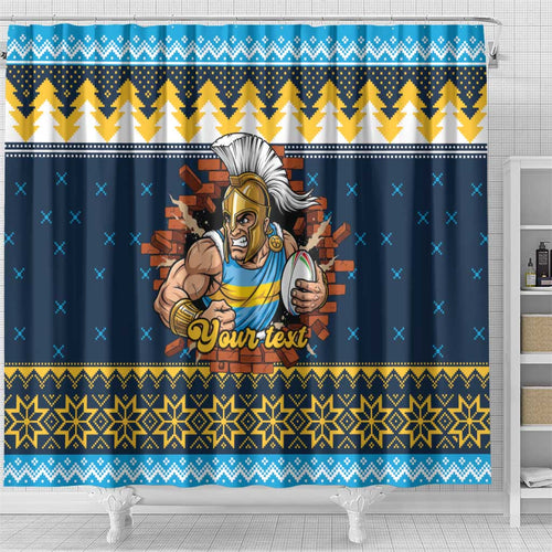 Santa’s Titan Warrior Personalized Shower Curtain Christmas Rugby League Spirit - Aussie Hoodie