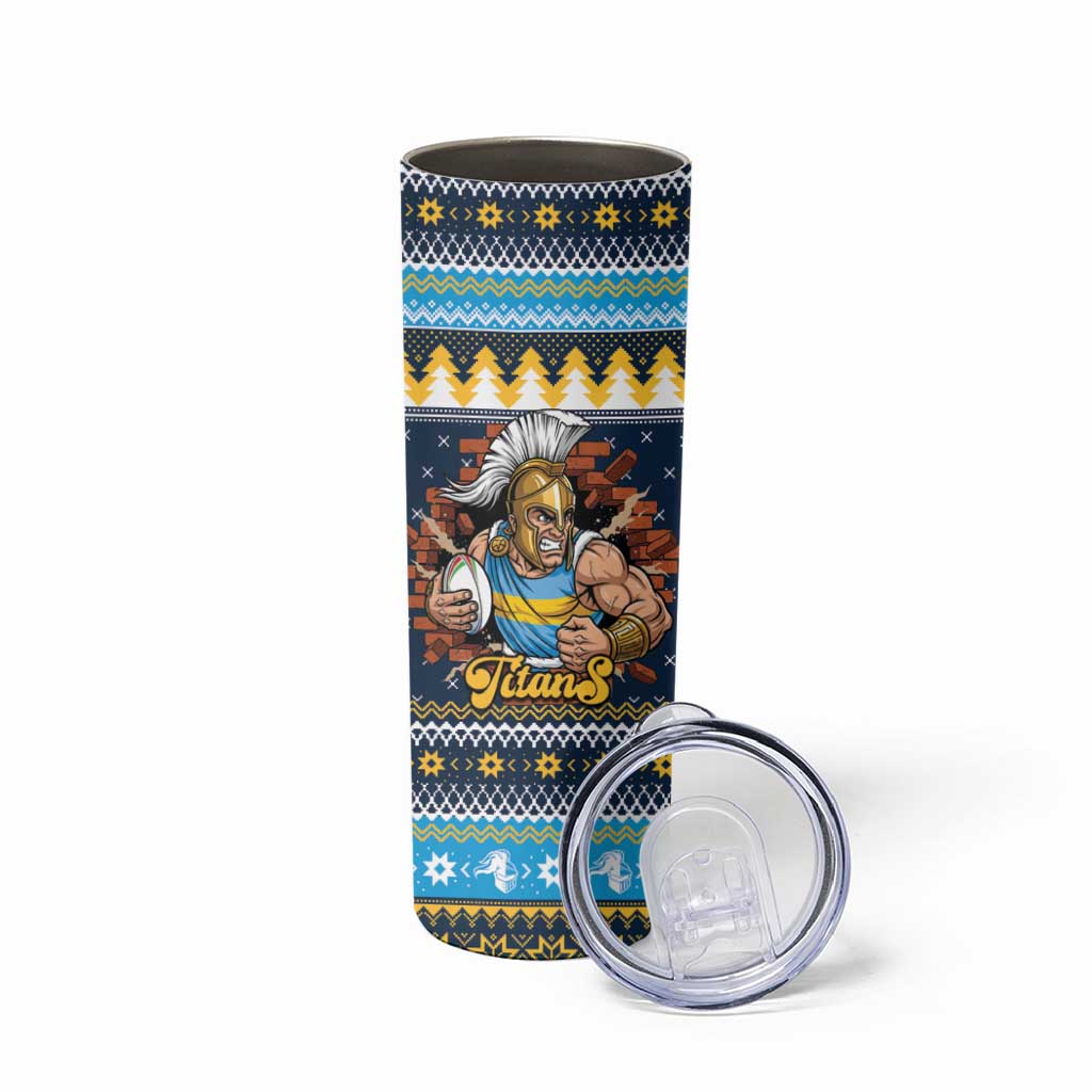 Santa’s Titan Warrior Personalized Skinny Tumbler Christmas Rugby League Spirit - Aussie Hoodie