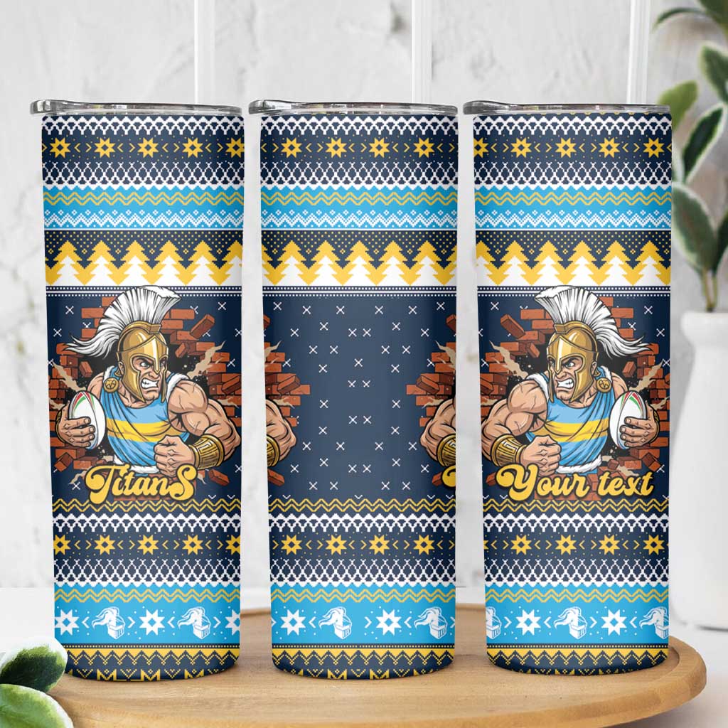Santa’s Titan Warrior Personalized Skinny Tumbler Christmas Rugby League Spirit - Aussie Hoodie