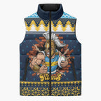 Santa’s Titan Warrior Personalized Sleeveless Puffer Jacket Christmas Rugby League Spirit - Aussie Hoodie