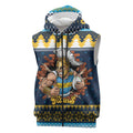 Santas Titan Warrior Personalized Sleeveless Zip Hoodie Christmas Rugby League Spirit LT9