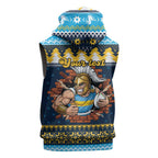 Santas Titan Warrior Personalized Sleeveless Zip Hoodie Christmas Rugby League Spirit LT9