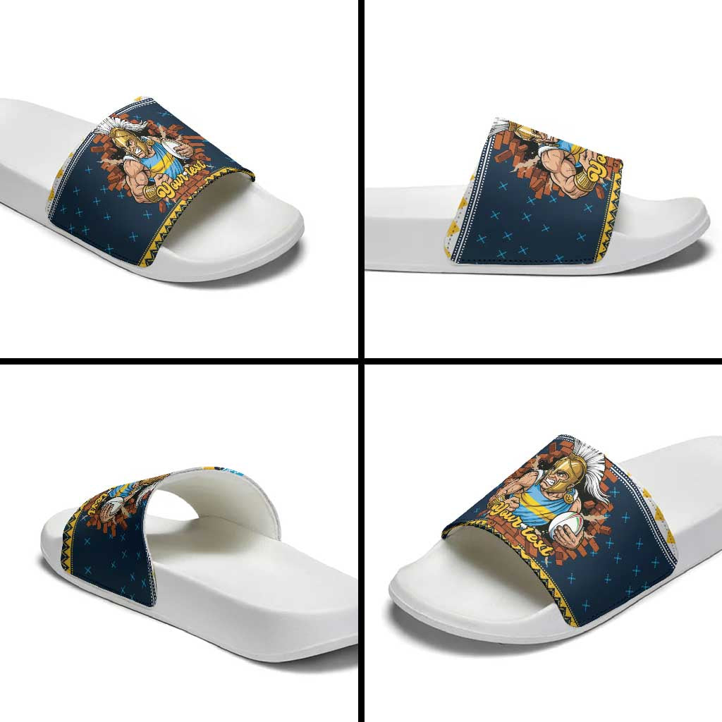 Santa’s Titan Warrior Personalized Slide Sandals Christmas Rugby League Spirit - Aussie Hoodie
