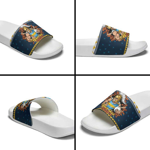 Santa’s Titan Warrior Personalized Slide Sandals Christmas Rugby League Spirit - Aussie Hoodie