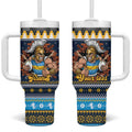 Santa’s Titan Warrior Personalized Tumbler With Handle Christmas Rugby League Spirit - Aussie Hoodie